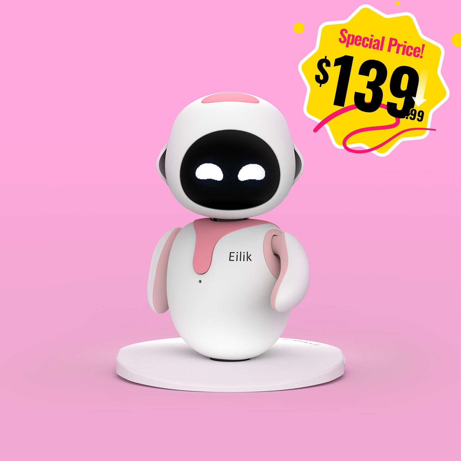 Official product shot of the pink Eilik variant.